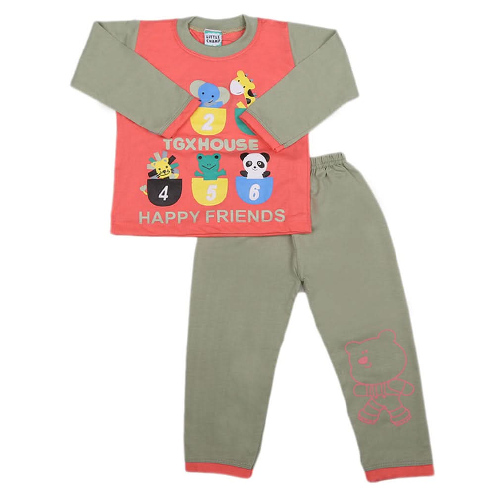 Boys Full Sleeves 2 Pcs Suit - Green, Kids, Boys Sets And Suits, Chase Value, Chase Value
