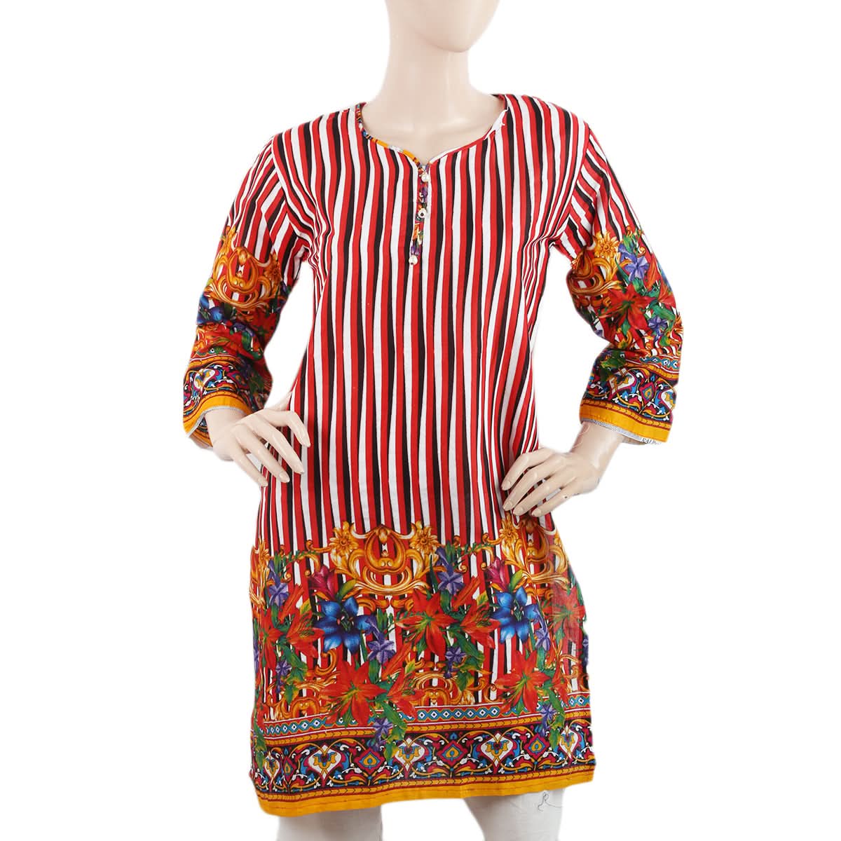 Women Printed Kurti - Red - C, Women, Ready Kurtis, Chase Value, Chase Value