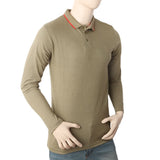 Men's Full Sleeves Polo T-Shirt - Olive Green, Men, T-Shirts And Polos, Chase Value, Chase Value