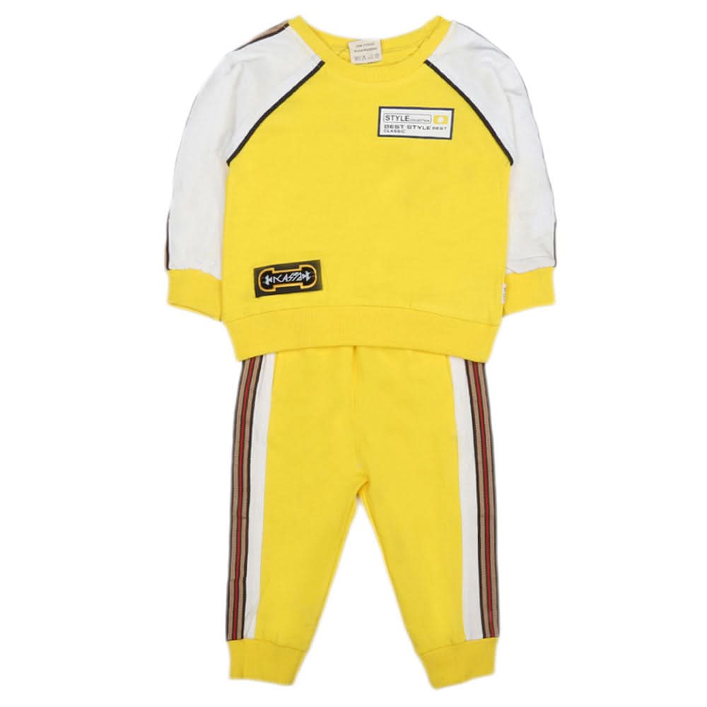 Boys Full Sleeves 2 Pcs Suit - Yellow, Kids, Boys Sets And Suits, Chase Value, Chase Value