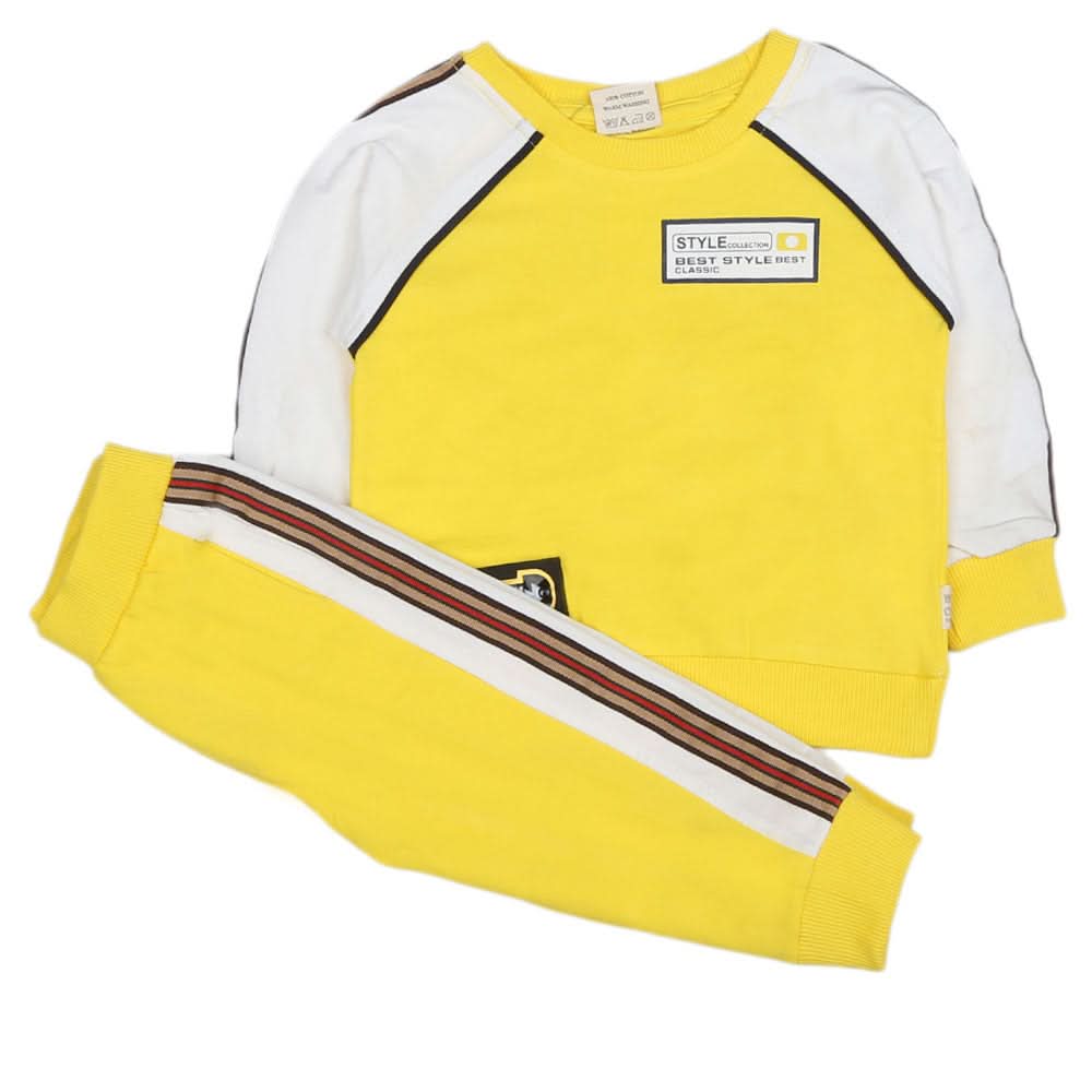 Boys Full Sleeves 2 Pcs Suit - Yellow, Kids, Boys Sets And Suits, Chase Value, Chase Value