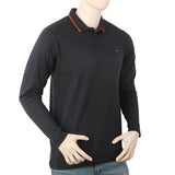 Men's Full Sleeves Polo T-Shirt - Black, Men, T-Shirts And Polos, Chase Value, Chase Value