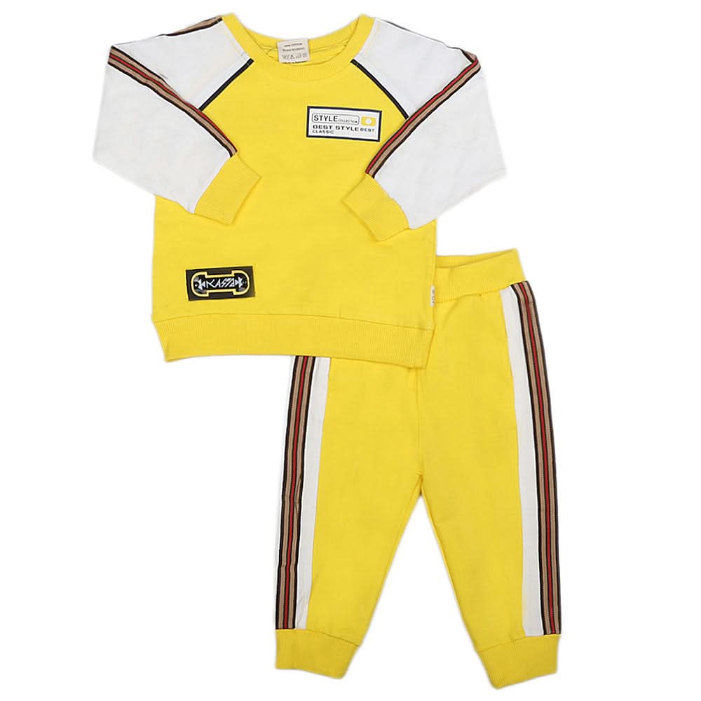 Boys Full Sleeves 2 Pcs Suit - Yellow, Kids, Boys Sets And Suits, Chase Value, Chase Value