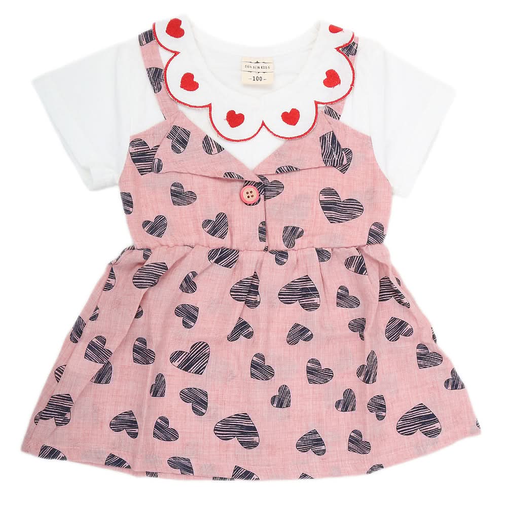 Newborn Girls Frock - Peach, Kids, NB Girls Frocks, Chase Value, Chase Value