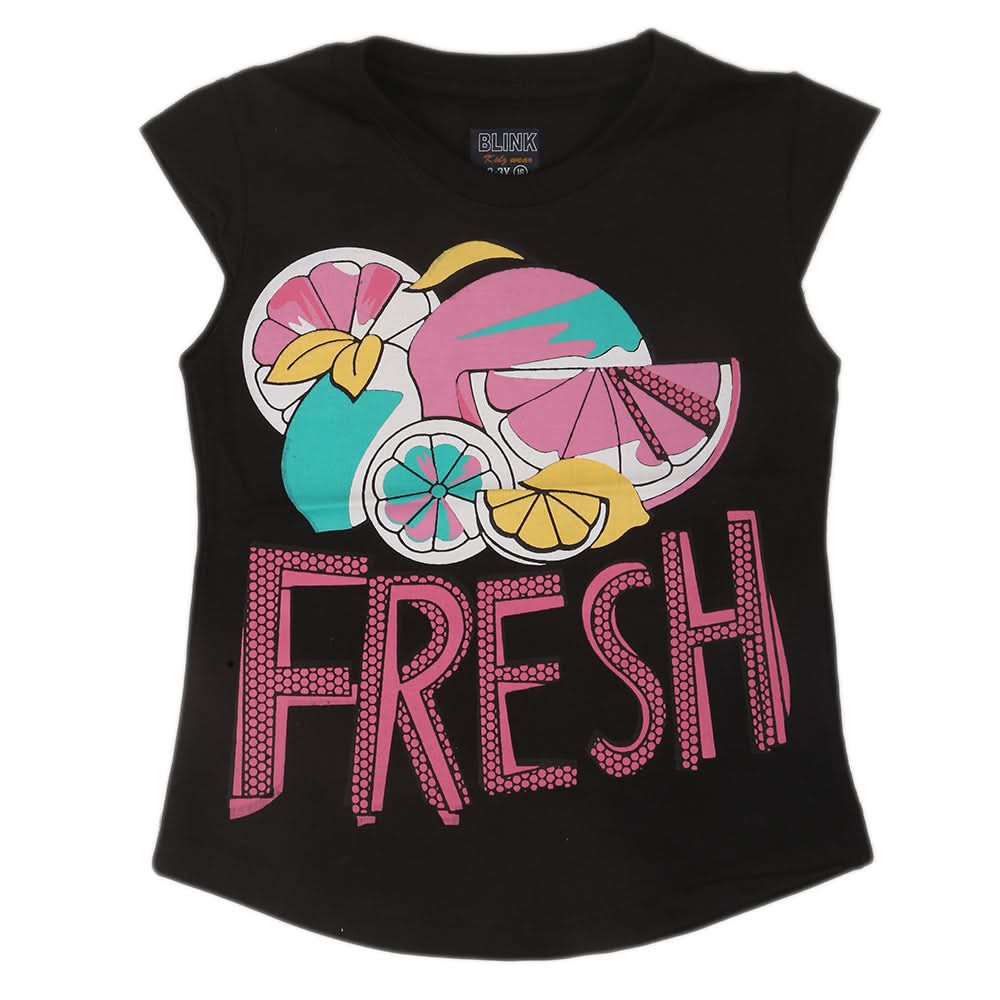 Girls Half Sleeves T-Shirts  4029 - Black, Kids, Girls T-Shirts, Chase Value, Chase Value