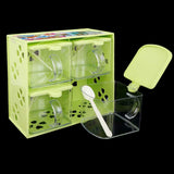 Spice Box 4 Pcs - Green, Crockery & Kitchenware, Chase Value, Chase Value