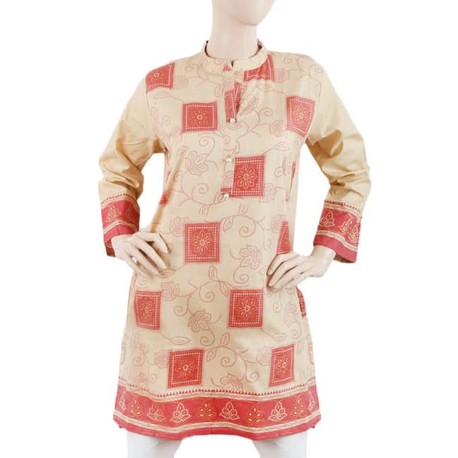 Women's Kurti -1Pc - Cotton- Fawn, Women, Ready Kurtis, Chase Value, Chase Value