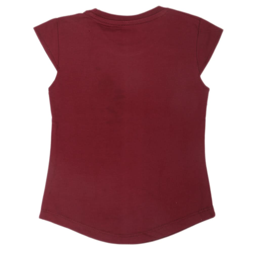 Girls Half Sleeves T-Shirts  4029 - Maroon, Kids, Girls T-Shirts, Chase Value, Chase Value