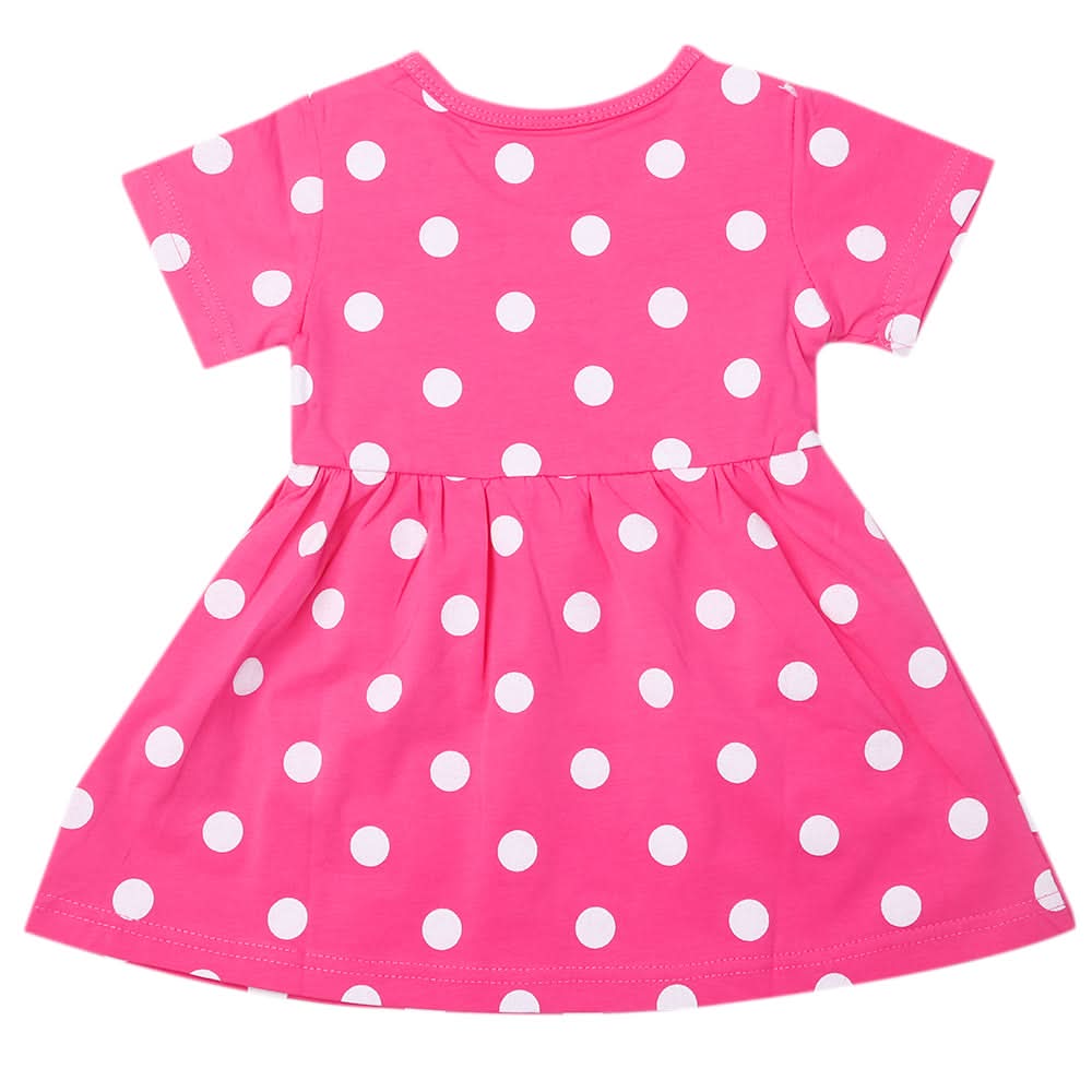 Newborn Girls Half Sleeves Frock - Dark Pink, Kids, Newborn Girls Frocks, Chase Value, Chase Value
