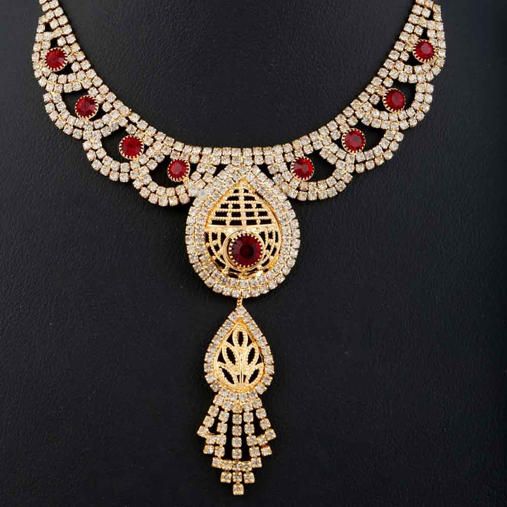 Women's Jewellery Set - Golden & Red, Women, Jewellery Set, Chase Value, Chase Value