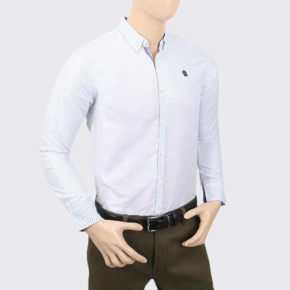 Men's Printed Casual Shirt - White, Men, Shirts, Chase Value, Chase Value