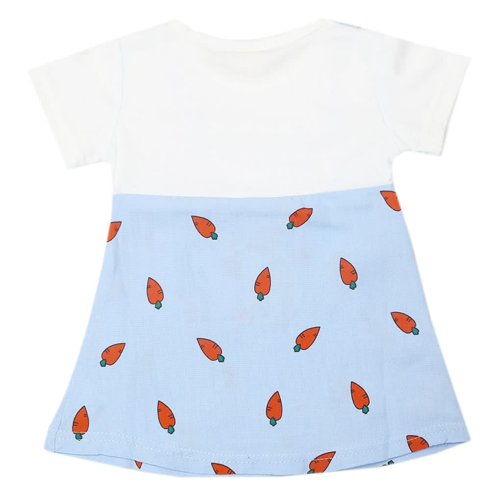 Newborn Girls Half Sleeves Frock - Blue, Kids, Newborn Girls Frocks, Chase Value, Chase Value