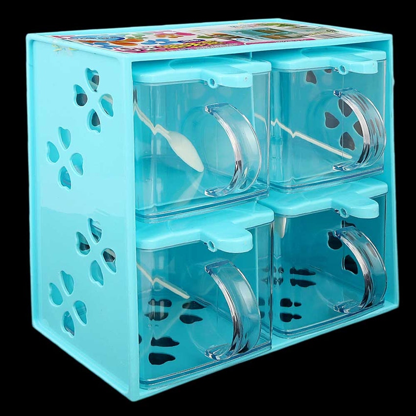 Spice Box 4 Pcs - Cyan, Crockery & Kitchenware, Chase Value, Chase Value