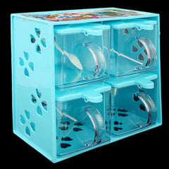 Spice Box 4 Pcs - Cyan, Crockery & Kitchenware, Chase Value, Chase Value