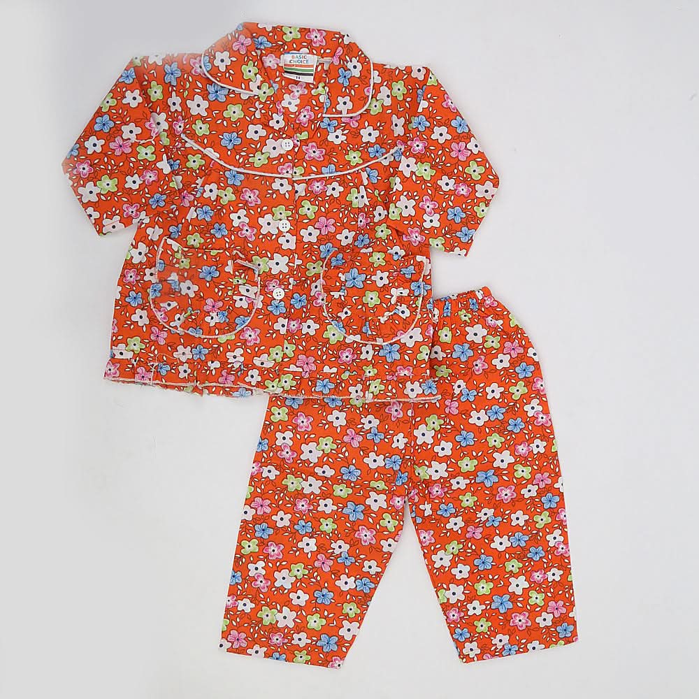Girls Night Suit - Orange, Kids, Girls Sets And Suits, Chase Value, Chase Value