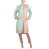 Women's Embroidered Jacquard 03 Pcs Suit - Sea Green, Women's, Shalwar Suits, Chase Value, Chase Value