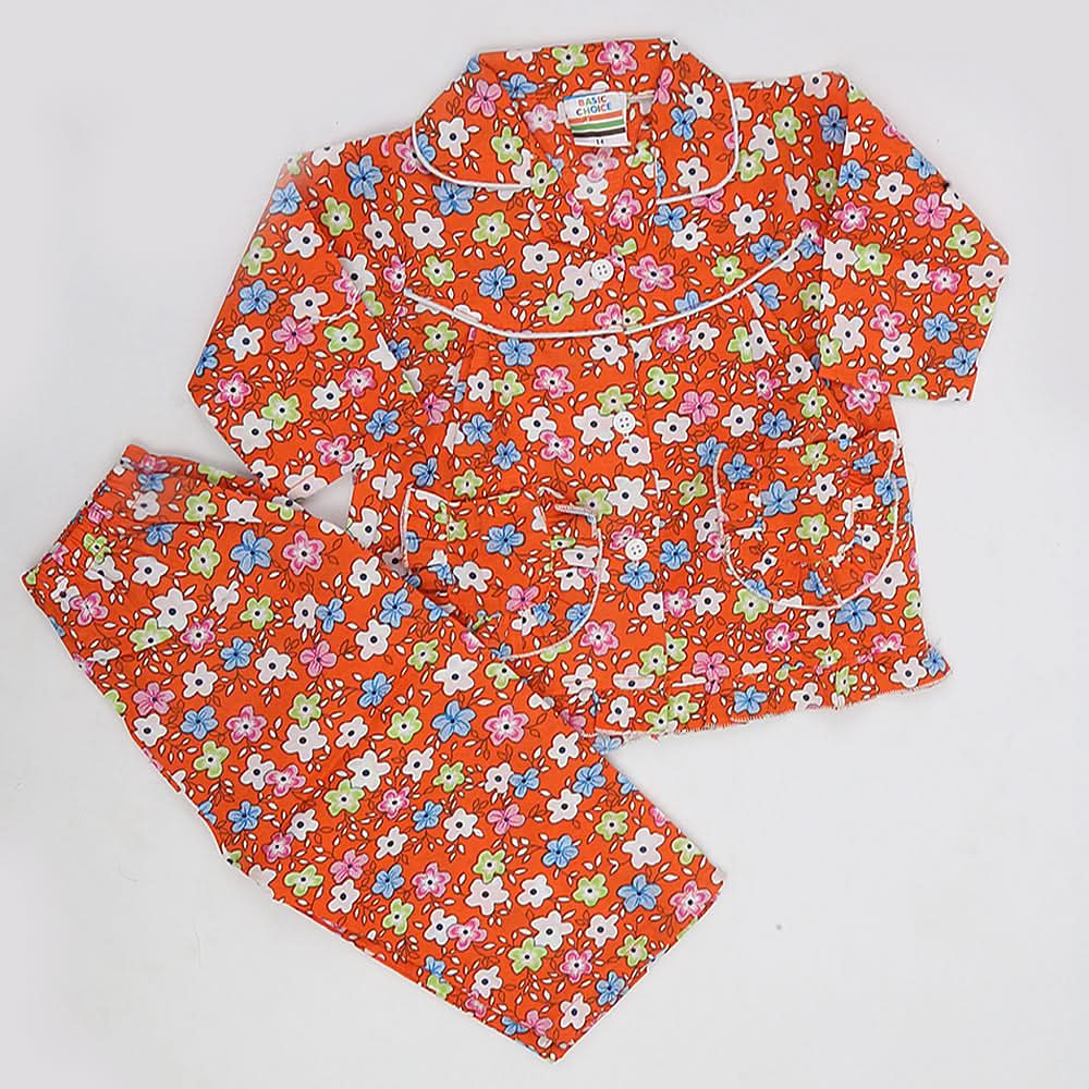 Girls Night Suit - Orange, Kids, Girls Sets And Suits, Chase Value, Chase Value
