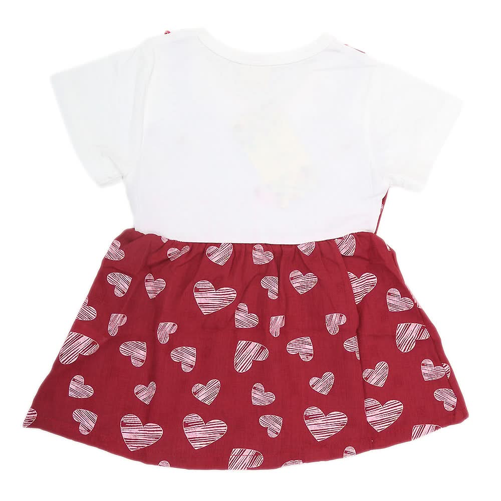 Newborn Girls Frock - Maroon, Kids, NB Girls Frocks, Chase Value, Chase Value