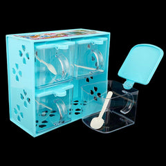 Spice Box 4 Pcs - Cyan, Crockery & Kitchenware, Chase Value, Chase Value