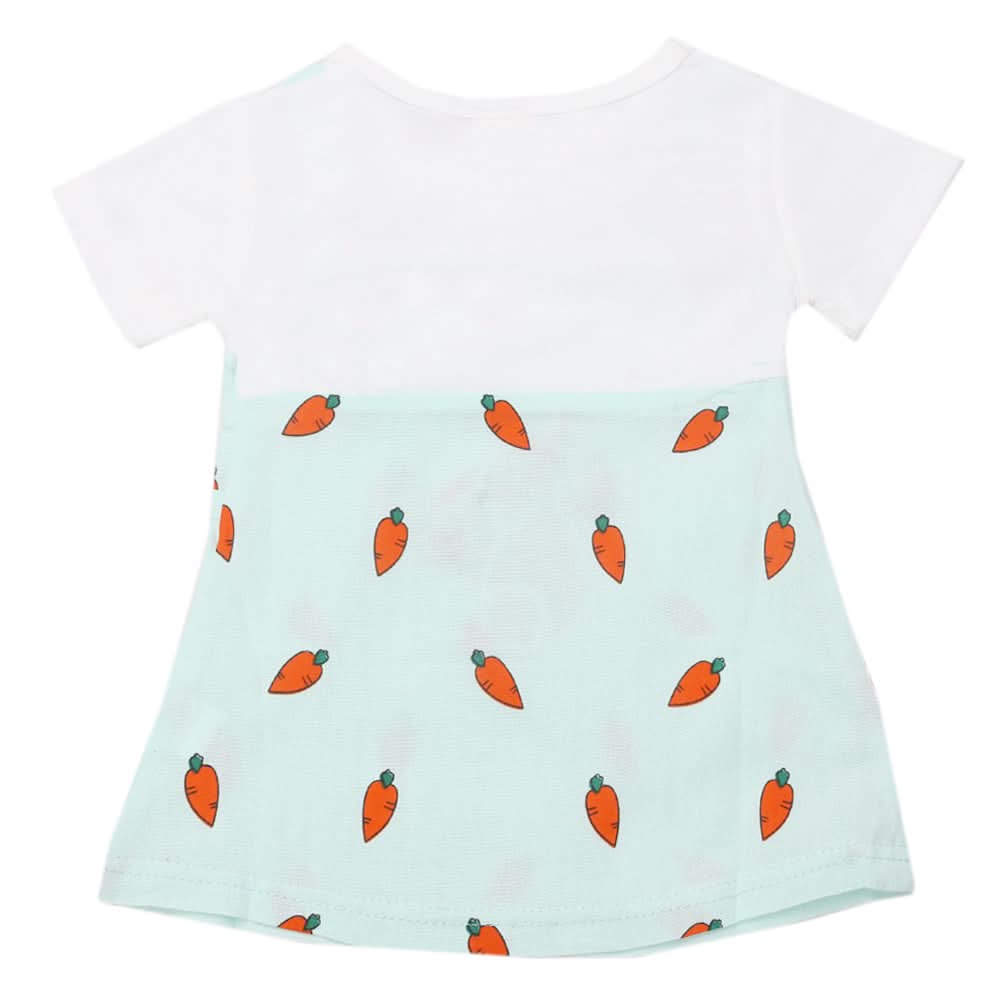 Newborn Girls Half Sleeves Frock - Cyan, Kids, Newborn Girls Frocks, Chase Value, Chase Value