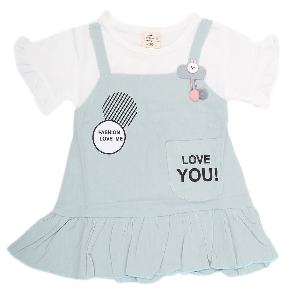 Newborn Girls Frock - Sea Green, Kids, NB Girls Frocks, Chase Value, Chase Value