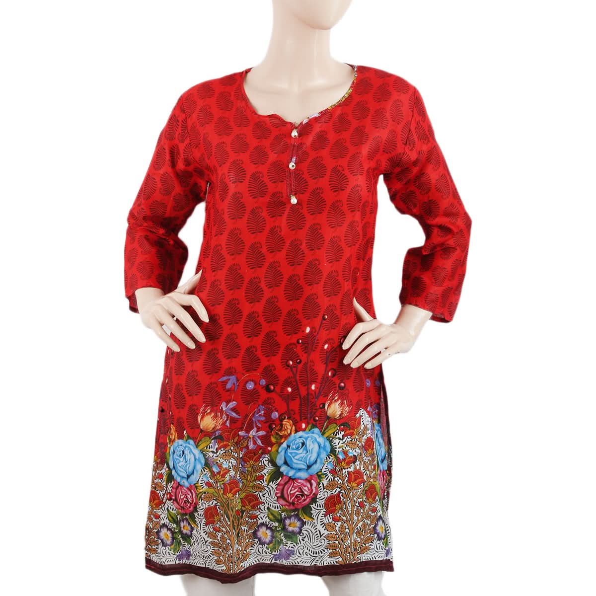Women Printed Kurti - Red - A, Women, Ready Kurtis, Chase Value, Chase Value