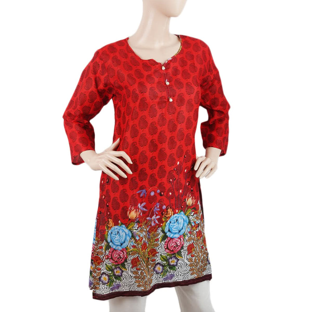 Women Printed Kurti - Red - A, Women, Ready Kurtis, Chase Value, Chase Value