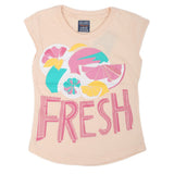 Girls Half Sleeves T-Shirts  4029 - Peach, Kids, Girls T-Shirts, Chase Value, Chase Value