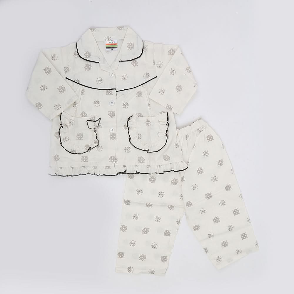 Girls Night Suit - Off White, Kids, Girls Sets And Suits, Chase Value, Chase Value