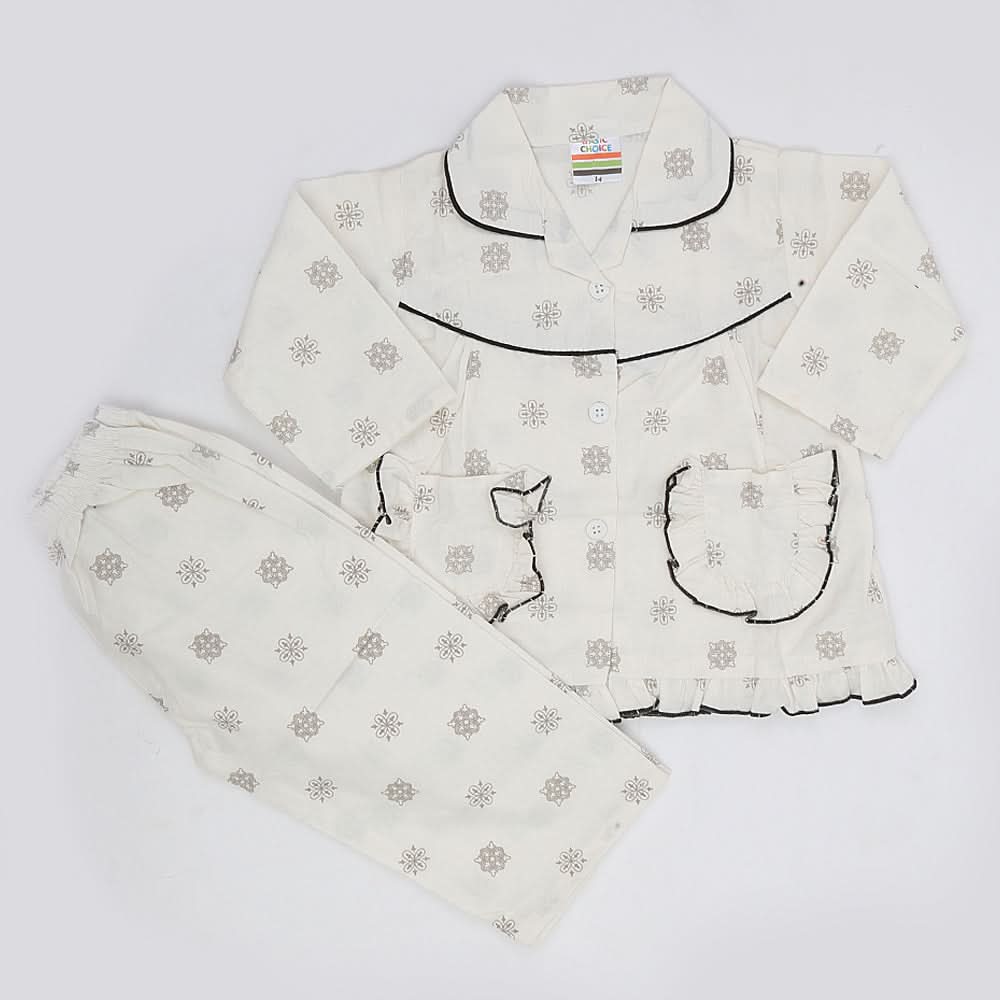 Girls Night Suit - Off White, Kids, Girls Sets And Suits, Chase Value, Chase Value