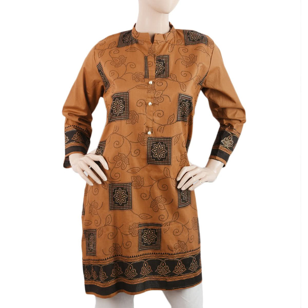 Women's Kurti -1Pc - Cotton - Coffee, Women, Ready Kurtis, Chase Value, Chase Value