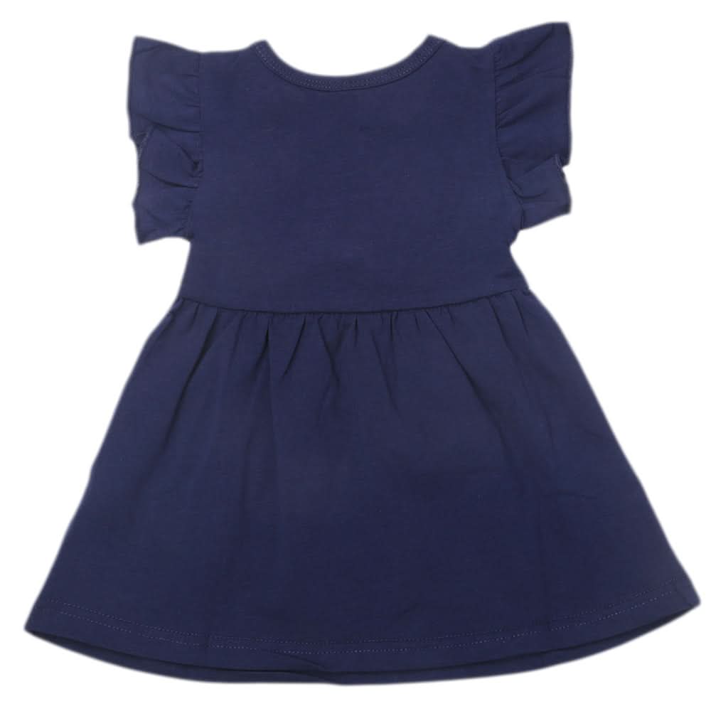 Newborn Girls Half Sleeves Frock - Navy Blue, Kids, Newborn Girls Frocks, Chase Value, Chase Value