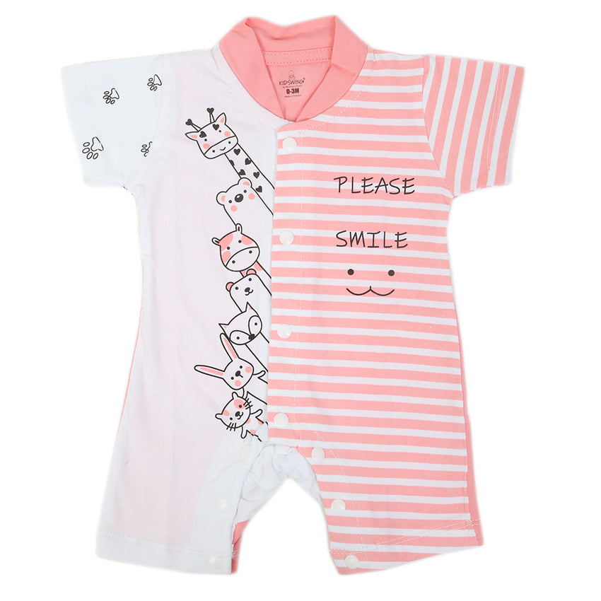 Newborn Unisex Half Sleeves Rompers 2008 - Pink, Kids, NB Boys Rompers, Chase Value, Chase Value
