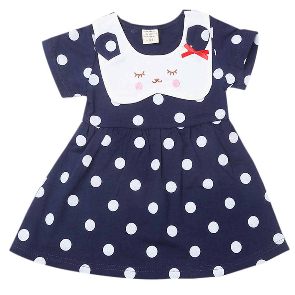 Newborn Girls Half Sleeves Frock - Navy Blue, Kids, Newborn Girls Frocks, Chase Value, Chase Value