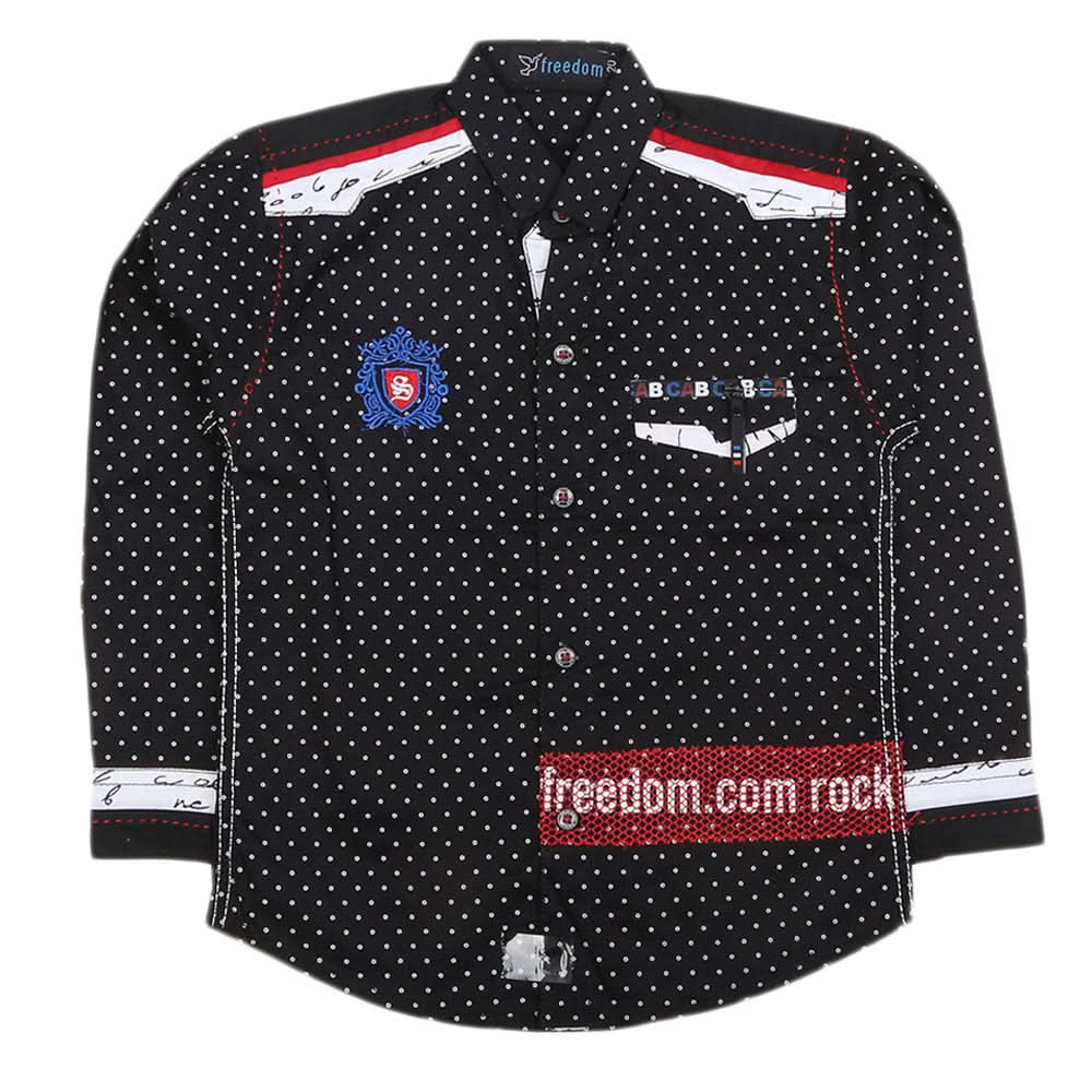 Boys Full Sleeves Casual Shirt - Black, Kids, Boys Shirts, Chase Value, Chase Value