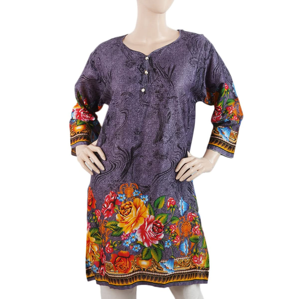 Women Printed Kurti Grey, Women, Ready Kurtis, Chase Value, Chase Value