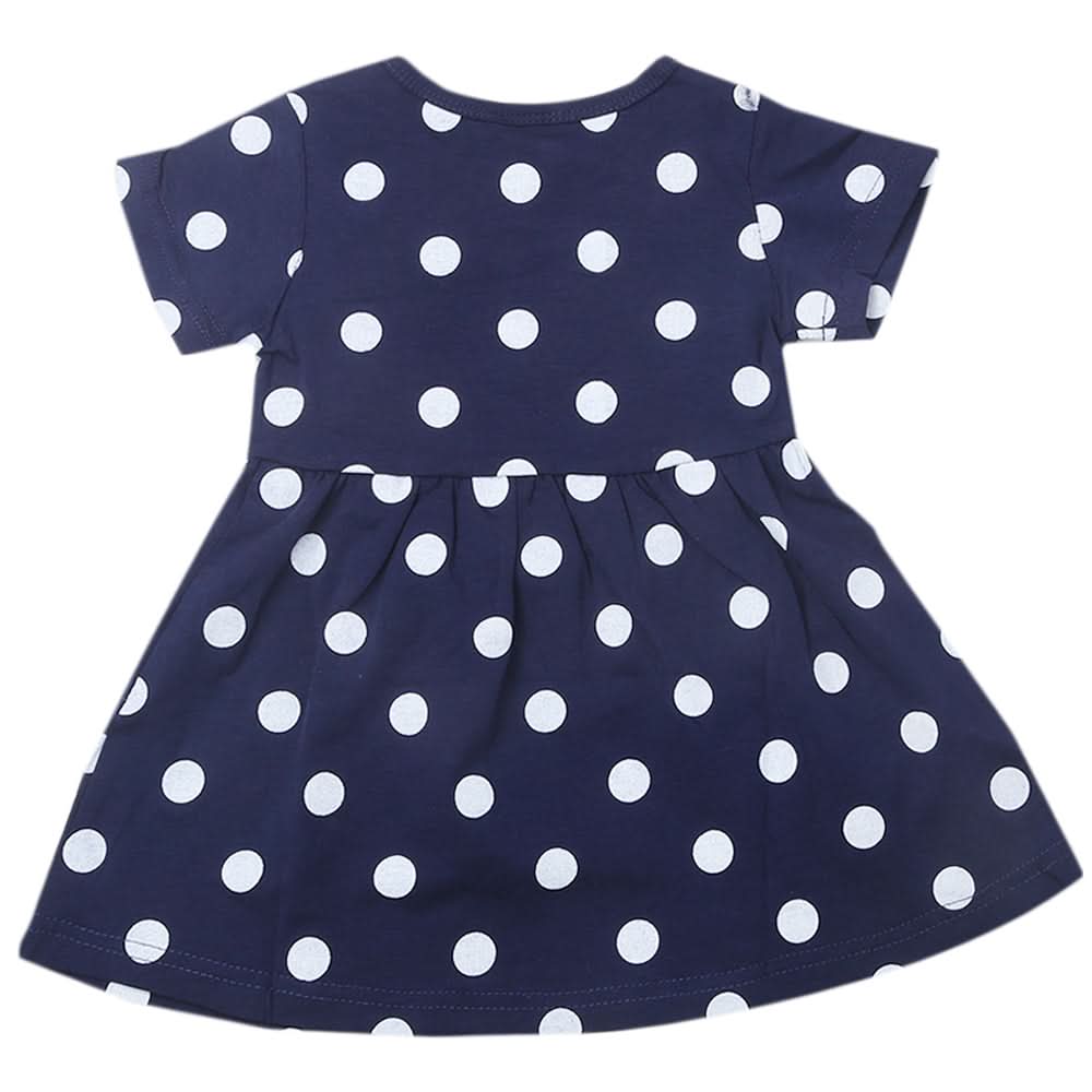 Newborn Girls Half Sleeves Frock - Navy Blue, Kids, Newborn Girls Frocks, Chase Value, Chase Value