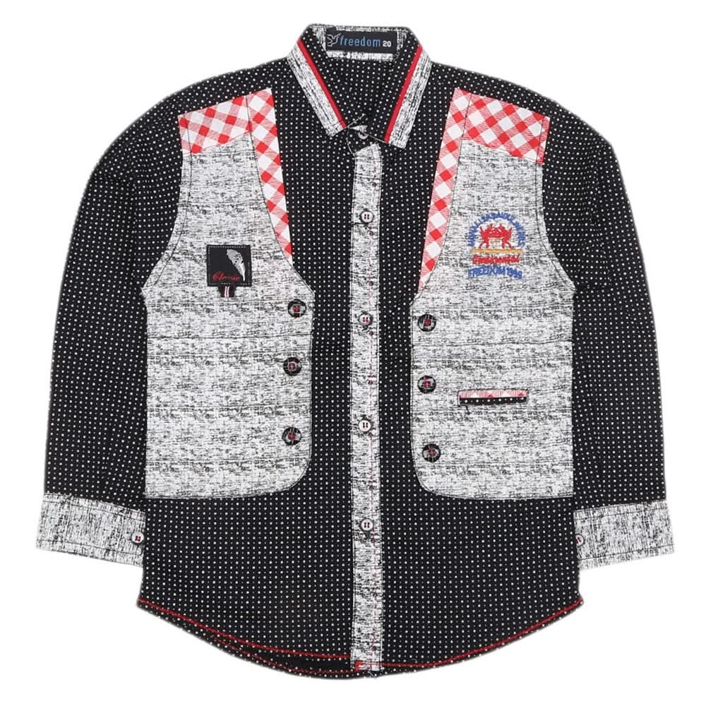Boys Full Sleeves Casual Shirt - Black, Kids, Boys Shirts, Chase Value, Chase Value