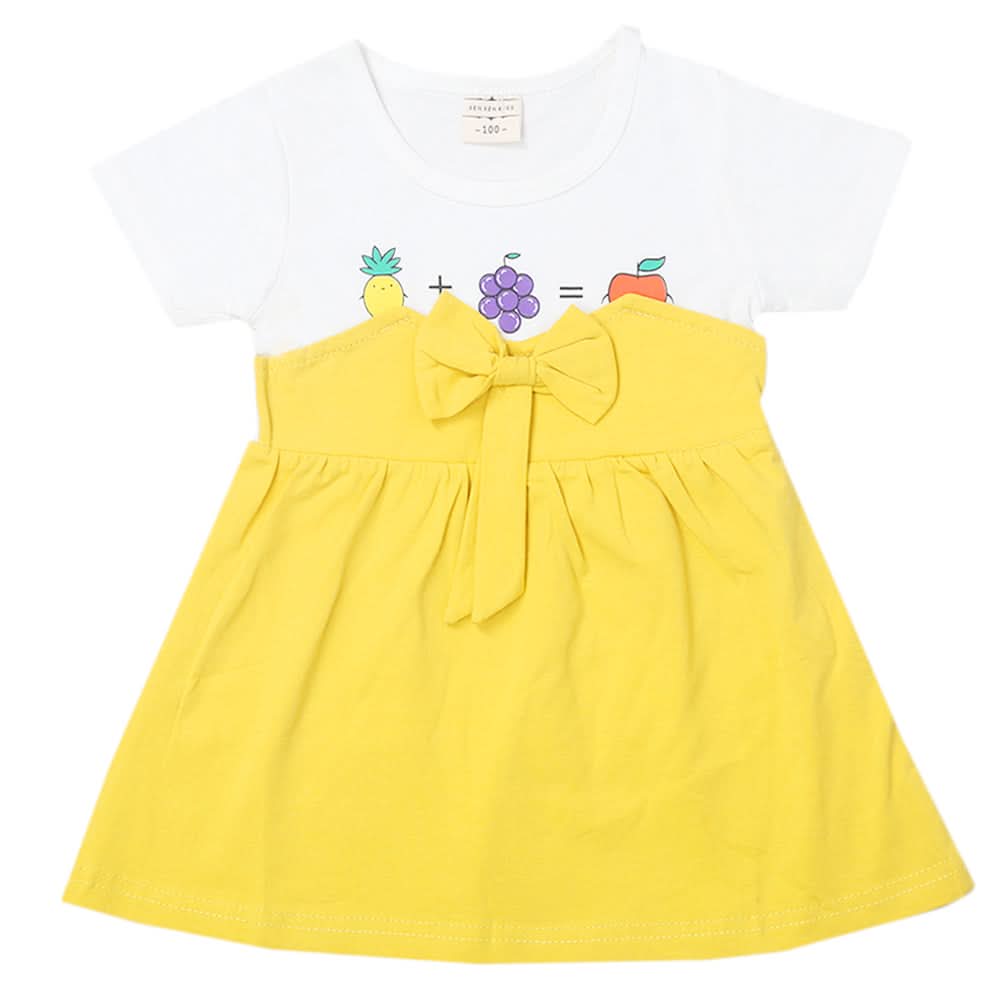 Newborn Girls Half Sleeves Frock - Yellow, Kids, Newborn Girls Frocks, Chase Value, Chase Value