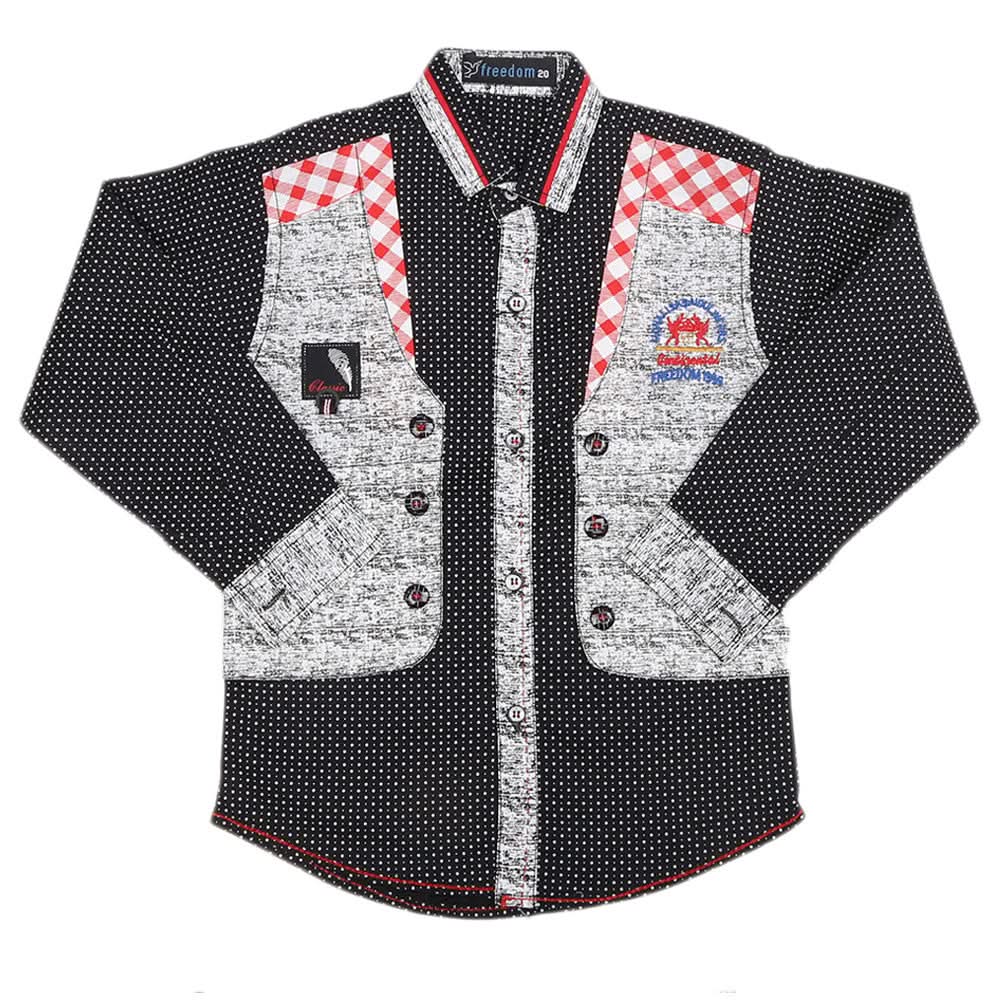 Boys Full Sleeves Casual Shirt - Black, Kids, Boys Shirts, Chase Value, Chase Value