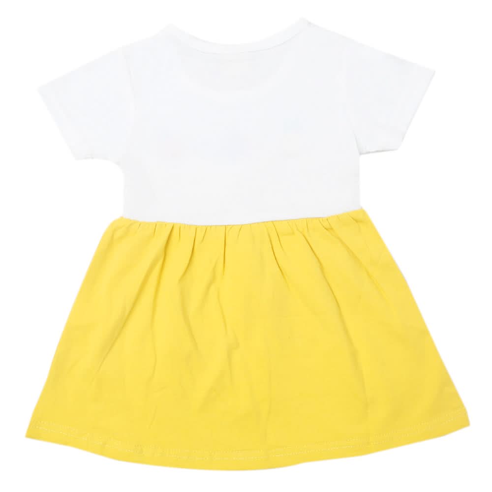Newborn Girls Half Sleeves Frock - Yellow, Kids, Newborn Girls Frocks, Chase Value, Chase Value