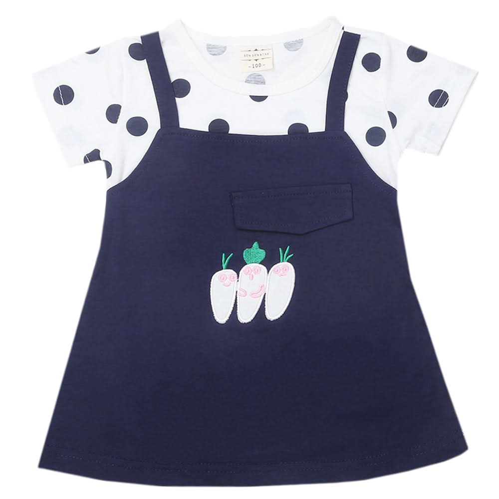 Newborn Girls Half Sleeves Frock - Navy Blue, Kids, Newborn Girls Frocks, Chase Value, Chase Value