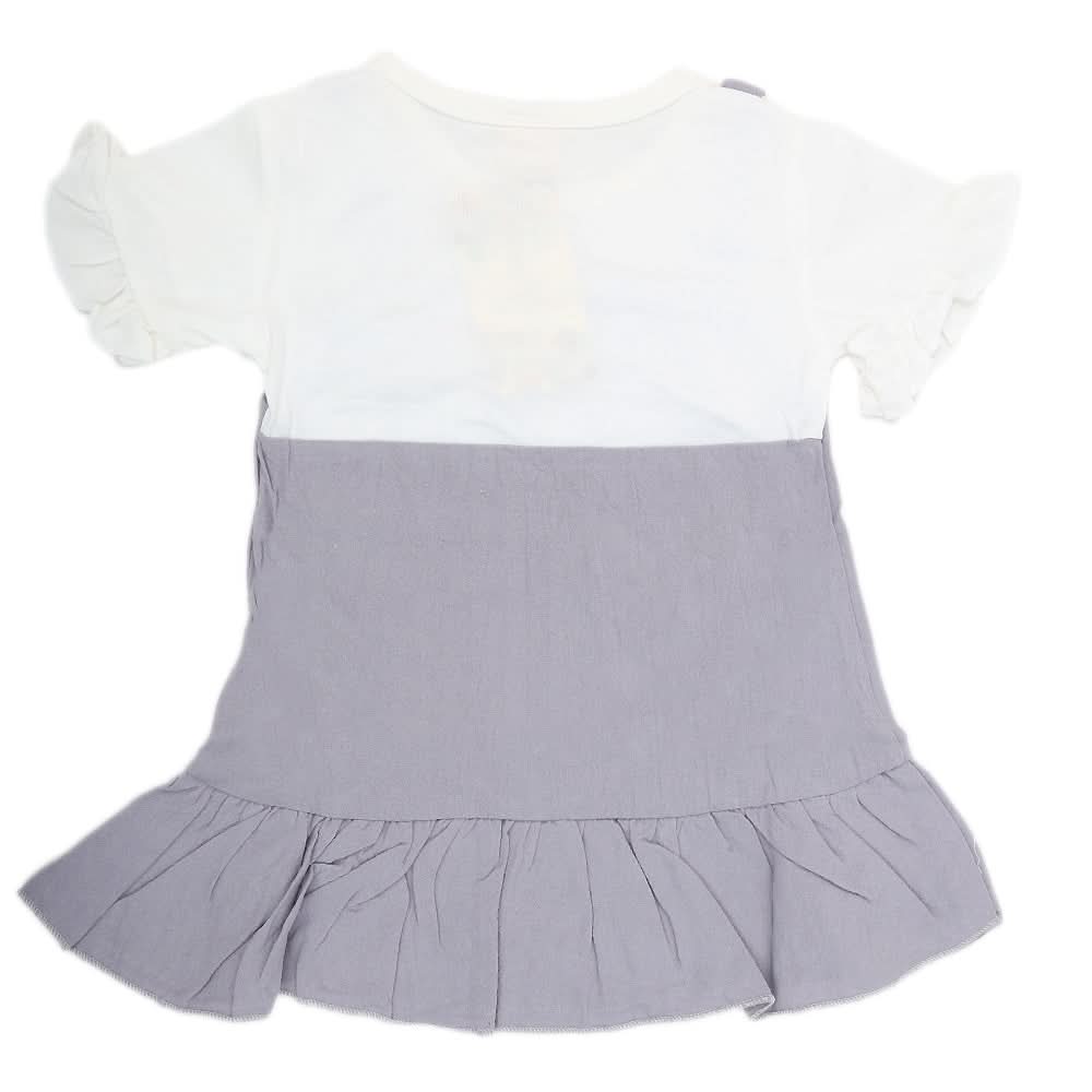 Newborn Girls Frock - Grey, Kids, NB Girls Frocks, Chase Value, Chase Value