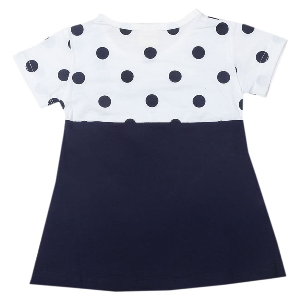 Newborn Girls Half Sleeves Frock - Navy Blue, Kids, Newborn Girls Frocks, Chase Value, Chase Value