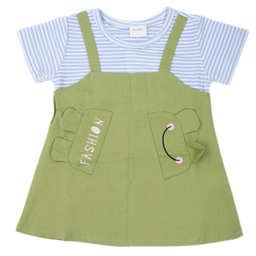 Newborn Girls Frock - Green, Kids, NB Girls Frocks, Chase Value, Chase Value