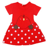Newborn Girls Half Sleeves Frock - Red, Kids, Newborn Girls Frocks, Chase Value, Chase Value