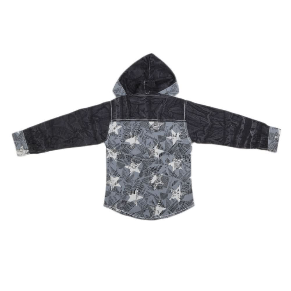 Boys Full Sleeves Casual Hooded Shirt - Grey, Kids, Boys Shirts, Chase Value, Chase Value
