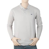 Men's Full Sleeves Polo T-Shirt - Light Grey, Men, T-Shirts And Polos, Chase Value, Chase Value