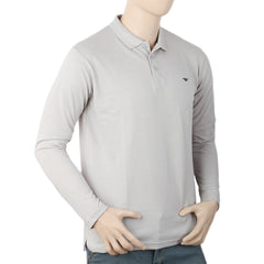 Men's Full Sleeves Polo T-Shirt - Light Grey, Men, T-Shirts And Polos, Chase Value, Chase Value
