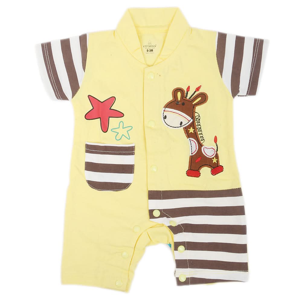 Newborn Unisex Half Sleeves Rompers 2010 - Yellow, Kids, NB Boys Rompers, Chase Value, Chase Value